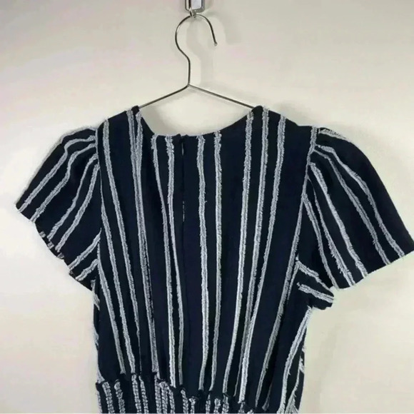 Anthropologie Dolan Navy Striped Canovas Cotton Wide Leg Jumpsuit - Picture 5 of 9